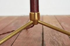 Jacques Adnet Jacques Adnet Floor Lamp in Burgundy Leather - 4046612