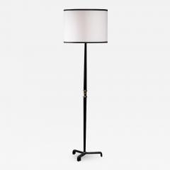 Jacques Adnet Jacques Adnet Floorlamp In Brass and Dark Green Leather France 1950s - 2234379