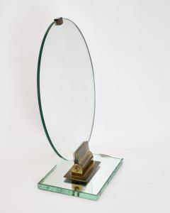 Jacques Adnet Jacques Adnet French Vanity or Desk Mirror with Bronze Details - 4269083