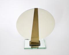 Jacques Adnet Jacques Adnet French Vanity or Desk Mirror with Bronze Details - 4269086