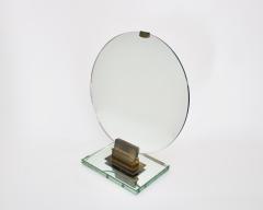 Jacques Adnet Jacques Adnet French Vanity or Desk Mirror with Bronze Details - 4269092