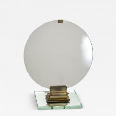 Jacques Adnet Jacques Adnet French Vanity or Desk Mirror with Bronze Details - 4269466
