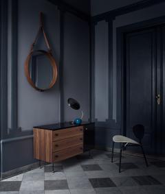 Jacques Adnet Jacques Adnet Large Circulaire Mirror with Brown Leather - 1718976