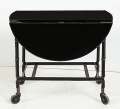 Jacques Adnet Jacques Adnet Leather Wrapped Drop Leaf Serving Table on Casters France 1950s - 755536