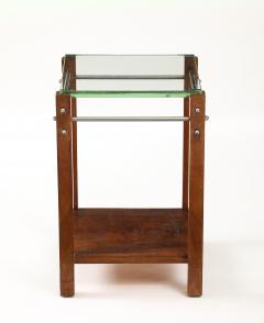 Jacques Adnet Jacques Adnet Occasional Table Beveled Glass Nickel Spacers France c 1930 - 4509260
