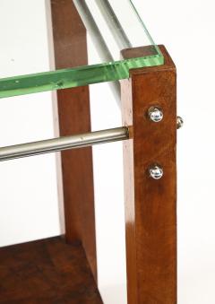 Jacques Adnet Jacques Adnet Occasional Table Beveled Glass Nickel Spacers France c 1930 - 4509261
