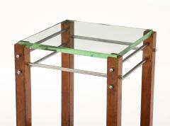 Jacques Adnet Jacques Adnet Occasional Table Beveled Glass Nickel Spacers France c 1930 - 4509263