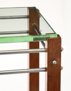 Jacques Adnet Jacques Adnet Occasional Table Beveled Glass Nickel Spacers France c 1930 - 4509268