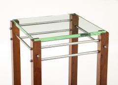 Jacques Adnet Jacques Adnet Occasional Table Beveled Glass Nickel Spacers France c 1930 - 4509269