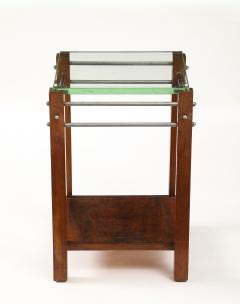 Jacques Adnet Jacques Adnet Occasional Table Beveled Glass Nickel Spacers France c 1930 - 4509270