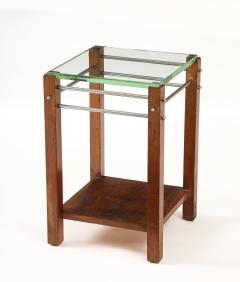 Jacques Adnet Jacques Adnet Occasional Table Beveled Glass Nickel Spacers France c 1930 - 4509271