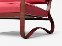 Jacques Adnet Jacques Adnet Rare Two Seater Sofas Leather Steel France 1950s - 4709347