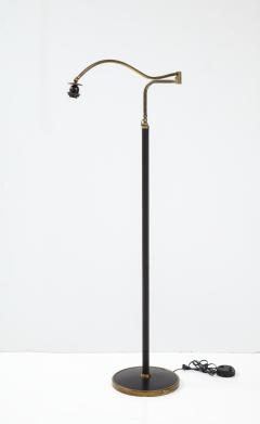Jacques Adnet Jacques Adnet Style Brass And Leather Swing Arm Floor Lamp - 2456061