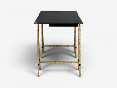 Jacques Adnet Jacques Adnet attr Desk Black Leather Brass France 1950s - 4650791
