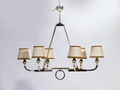 Jacques Adnet Jacques Adnet brass and gunmetal chandelier 1950 s - 983855