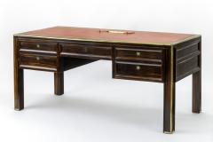 Jacques Adnet Jacques Adnet documented presidential makassar gold bronze accent desk - 948642