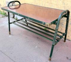 Jacques Adnet Jacques Adnet genuine vintage 2 tiers hand stitched coffee table - 2562527