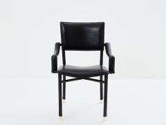 Jacques Adnet Jacques Adnet leather and brass desk chair 1950 - 3892231