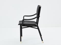 Jacques Adnet Jacques Adnet leather and brass desk chair 1950 - 3892233