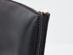 Jacques Adnet Jacques Adnet leather and brass desk chair 1950 - 3892237