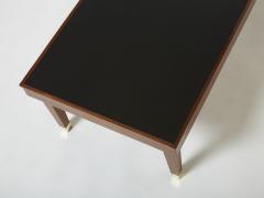 Jacques Adnet Jacques Adnet mahogany brass modernist coffee table 1950s - 2742322