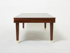 Jacques Adnet Jacques Adnet mahogany brass modernist coffee table 1950s - 2742327