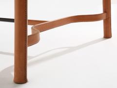 Jacques Adnet Jacques Adnet oakwood and red leather dining table 1950 - 4585894