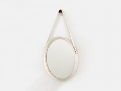 Jacques Adnet Jacques Adnet original cream leather mirror 1940 - 4446487