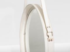 Jacques Adnet Jacques Adnet original cream leather mirror 1940 - 4446490