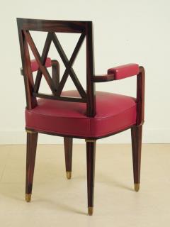 Jacques Adnet Jacques Adnet pair of macassar ebony armchairs - 3046419