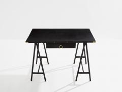 Jacques Adnet Jacques Adnet pique sellier leather and brass desk 1950 - 4056758