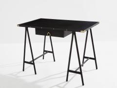 Jacques Adnet Jacques Adnet pique sellier leather and brass desk 1950 - 4056759