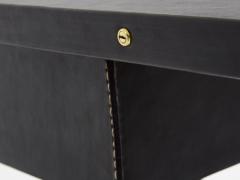 Jacques Adnet Jacques Adnet pique sellier leather and brass desk 1950 - 4056761