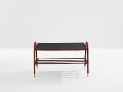 Jacques Adnet Jacques Adnet pique sellier red leather brass coffee table 1950 - 4341432