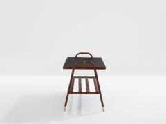 Jacques Adnet Jacques Adnet pique sellier red leather brass coffee table 1950 - 4341433