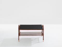 Jacques Adnet Jacques Adnet pique sellier red leather brass coffee table 1950 - 4341438