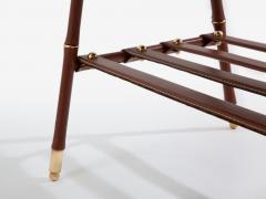 Jacques Adnet Jacques Adnet pique sellier red leather brass coffee table 1950 - 4341441
