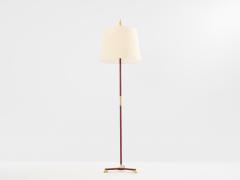 Jacques Adnet Jacques Adnet pique sellier red leather brass floor lamp 1950 - 4463601