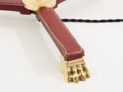 Jacques Adnet Jacques Adnet pique sellier red leather brass floor lamp 1950 - 4463602