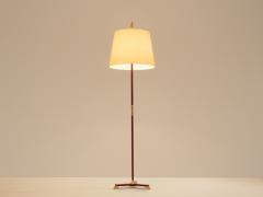 Jacques Adnet Jacques Adnet pique sellier red leather brass floor lamp 1950 - 4463603