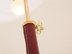 Jacques Adnet Jacques Adnet pique sellier red leather brass floor lamp 1950 - 4463609