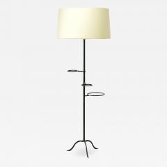 Jacques Adnet Jacques Adnet rare bottle green hand stitched leather planter floor lamp - 866700
