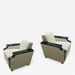 Jacques Adnet Jacques Adnet rarest documented comfy pair of club chairs fully restored - 2326390