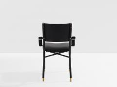 Jacques Adnet Jacques Adnet saddle stitched leather brass desk chair 1950 - 4245091