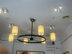 Jacques Adnet Large circular six light chandelier by Jacques Adnet France circa 1950 - 4598737