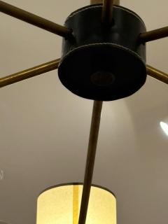 Jacques Adnet Large circular six light chandelier by Jacques Adnet France circa 1950 - 4598750