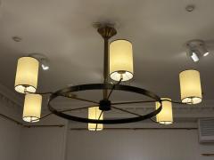 Jacques Adnet Large circular six light chandelier by Jacques Adnet France circa 1950 - 4598751