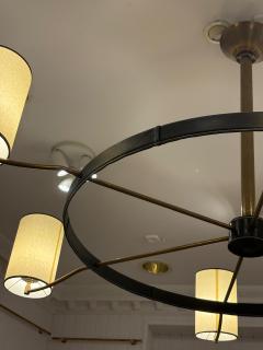 Jacques Adnet Large circular six light chandelier by Jacques Adnet France circa 1950 - 4598754
