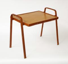 Jacques Adnet Leather Stitched Side Table by Jacques Adnet c 1950 - 3609371