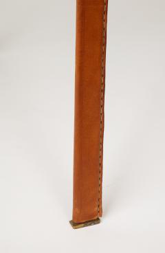 Jacques Adnet Leather Stitched Side Table by Jacques Adnet c 1950 - 3609386